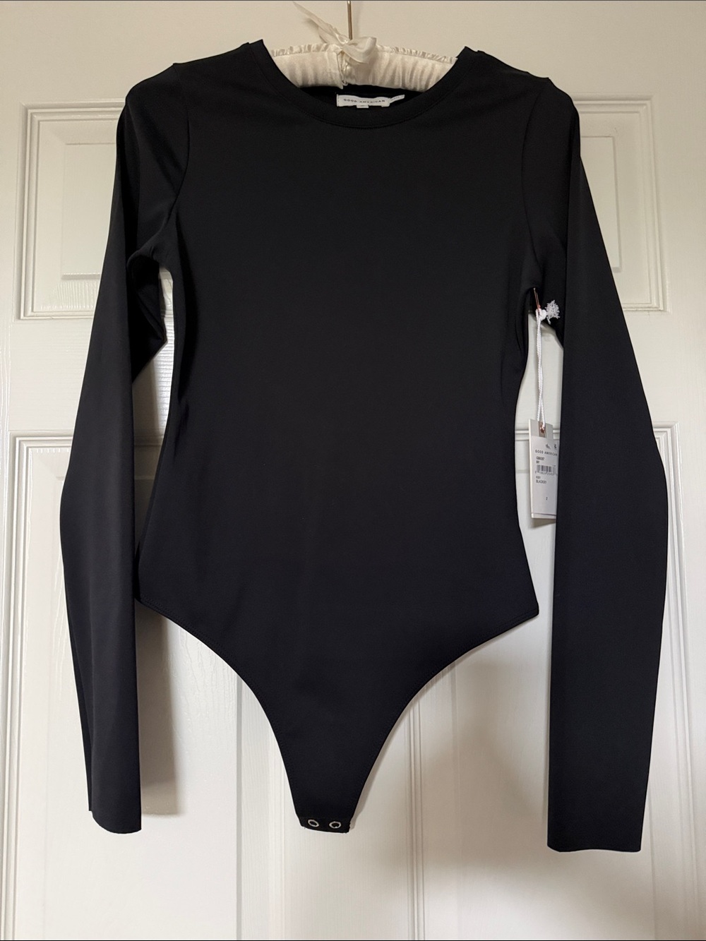 Good American Black Long-Sleeve The Sculpting Bodysuit NWT 2